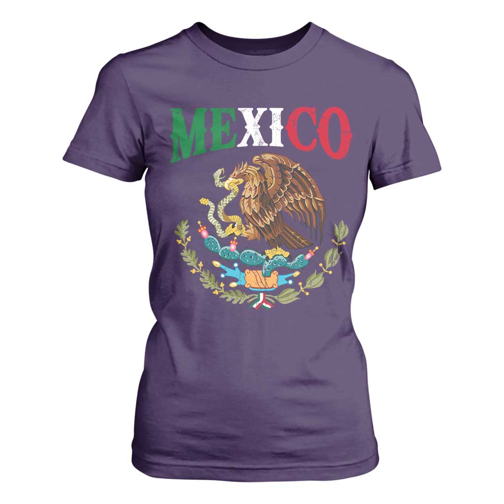 Mexican Coat Of Arms Mexico Vintage Flag T Shirt For Women TS11 Purple Print Your Wear
