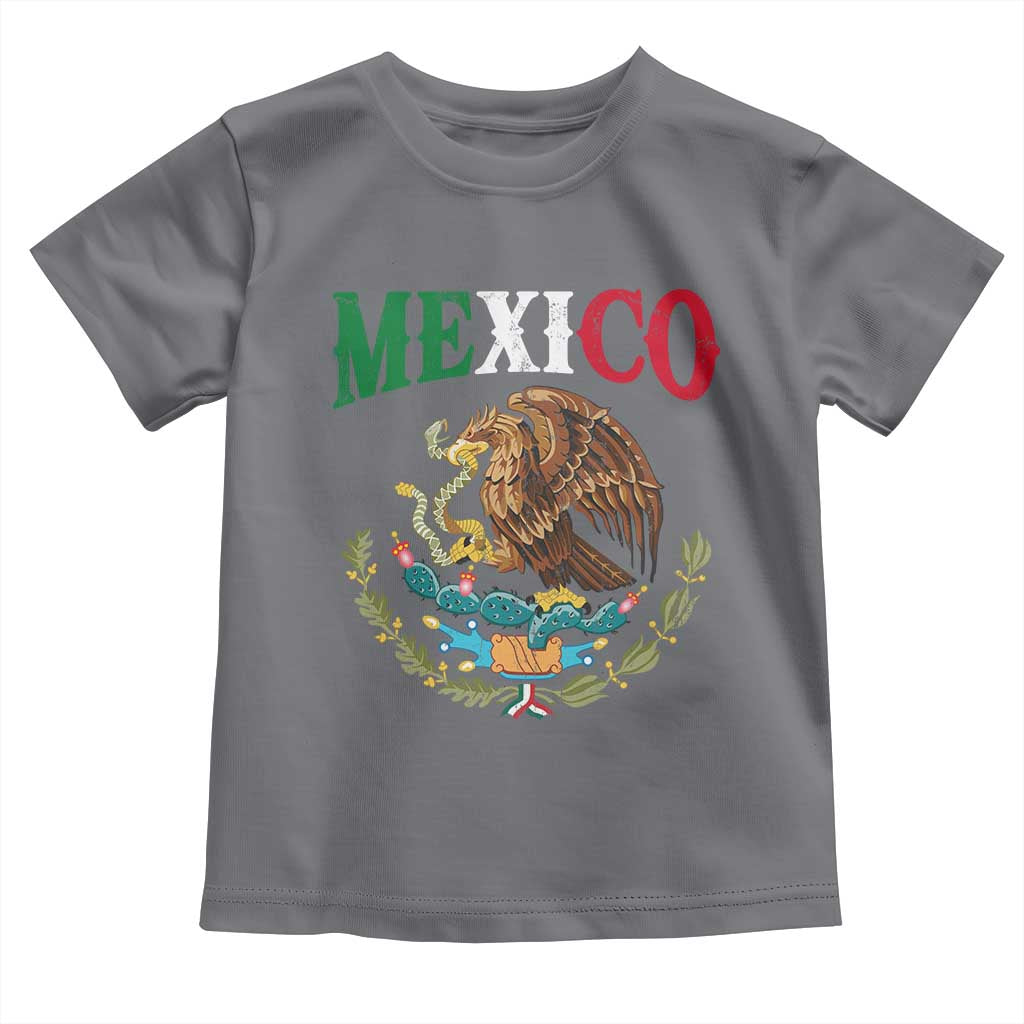 Mexican Coat Of Arms Mexico Vintage Flag Toddler T Shirt TS11 Charcoal Print Your Wear