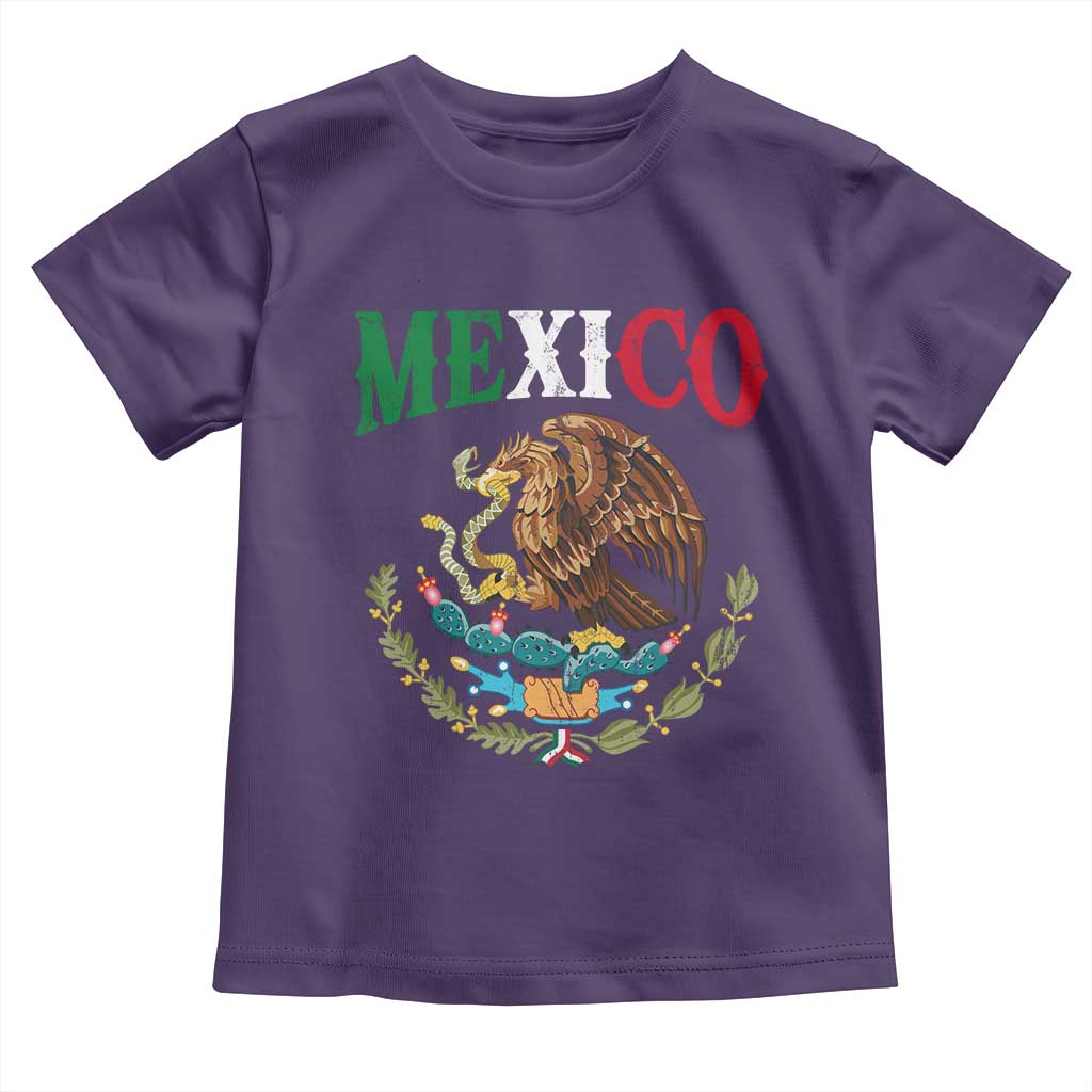 Mexican Coat Of Arms Mexico Vintage Flag Toddler T Shirt TS11 Purple Print Your Wear