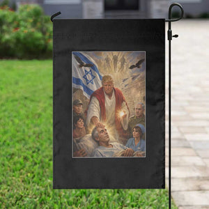 Trump as Jesus Garden Flag Divine Leader Meme Healing Scene Israel Flag TS11 Print Your Wear