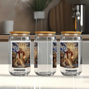 Trump as Jesus Glass Can Divine Leader Meme Healing Scene Israel Flag TS11 Print Your Wear