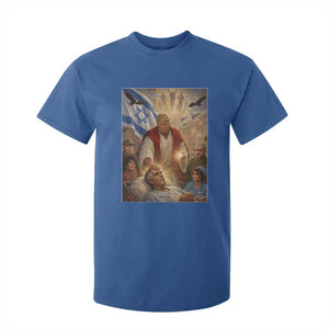 Trump as Jesus T Shirt For Kid Divine Leader Meme Healing Scene Israel Flag TS11 Royal Blue Print Your Wear