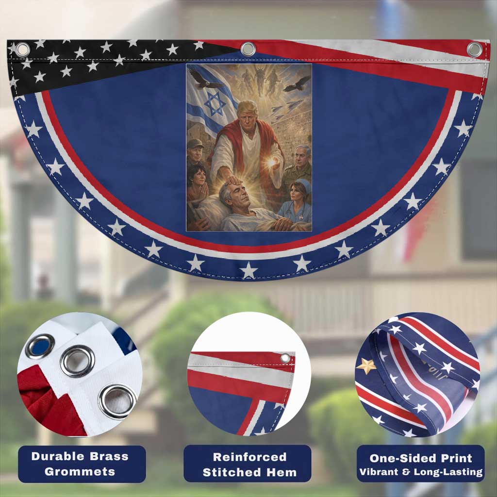 Trump as Jesus Patriotic Fan Flag Divine Leader Meme Healing Scene Israel Flag