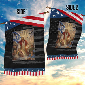Trump as Jesus Garden Flag Divine Leader Meme Healing Scene Israel Flag TS11 Print Your Wear