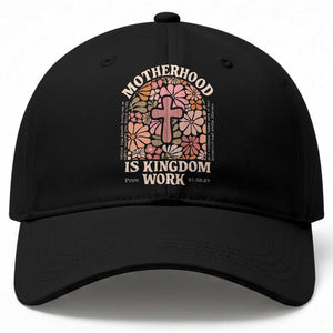 Christian Mom Baseball Cap Motherhood Is Kingdom Work Floral Mother's Day TS11 Print Your Wear