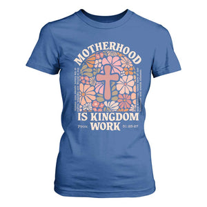 Christian Mom T Shirt For Women Motherhood Is Kingdom Work Floral Mother's Day TS11 Royal Blue Print Your Wear