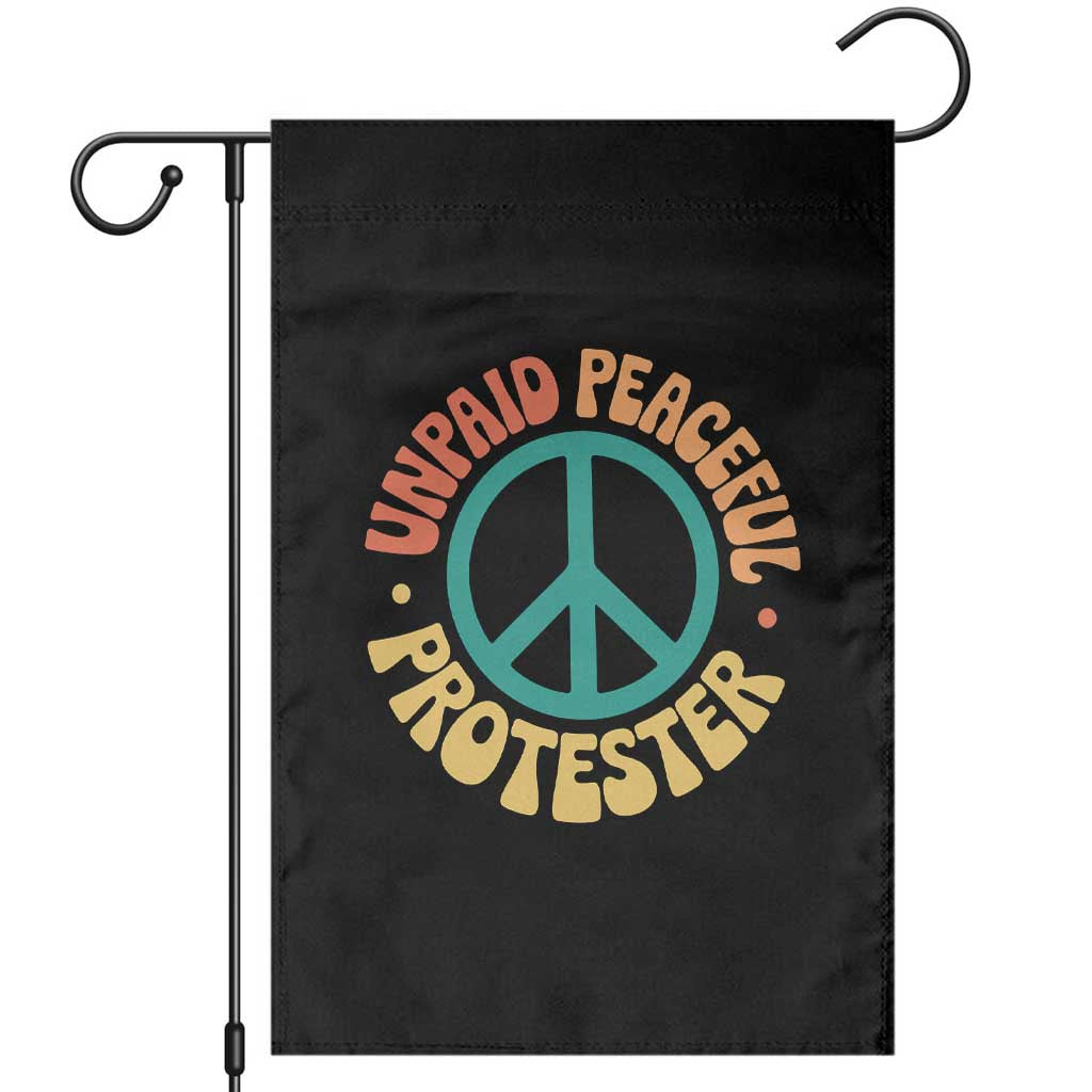 Unpaid Peaceful Protester Garden Flag Social Justice Floral Peace Sign TS11 Black Print Your Wear