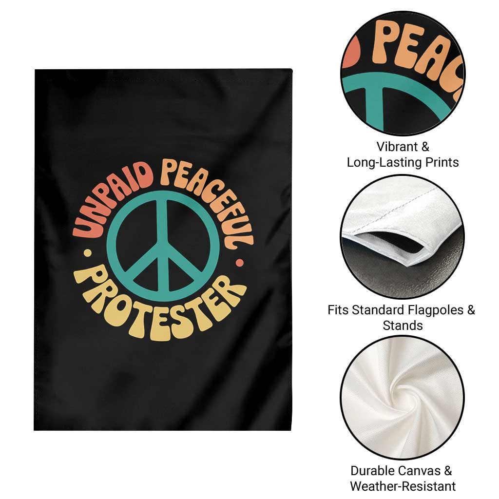 Unpaid Peaceful Protester Garden Flag Social Justice Floral Peace Sign TS11 Print Your Wear