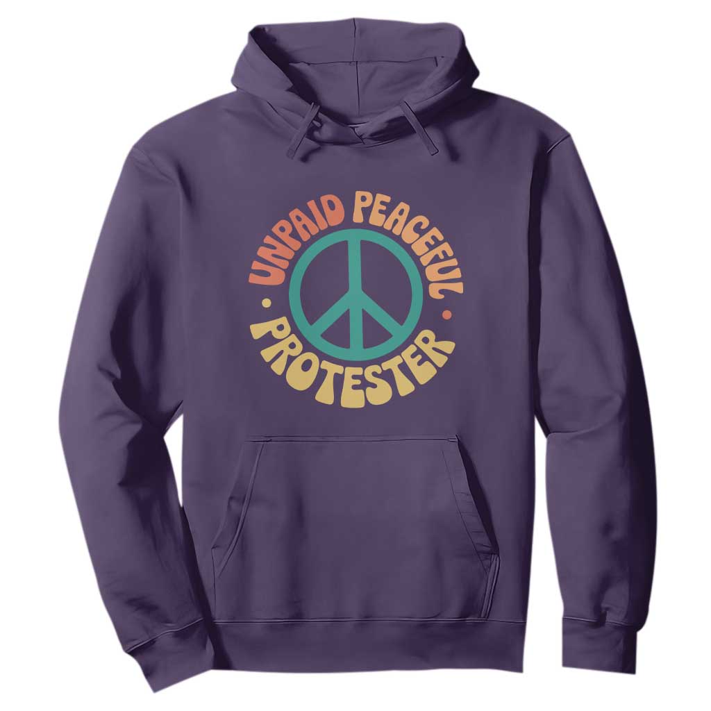 Unpaid Peaceful Protester Hoodie Social Justice Floral Peace Sign TS11 Purple Print Your Wear
