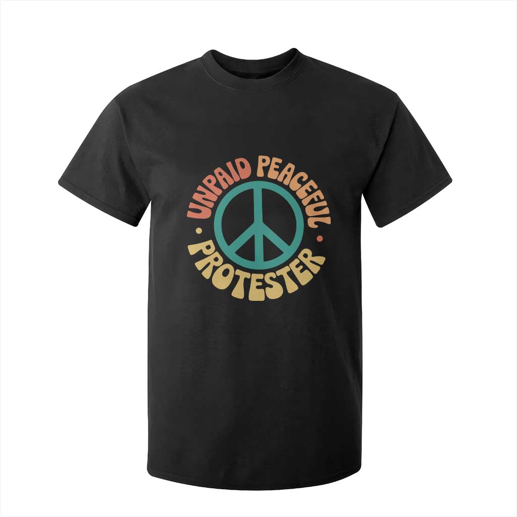 Unpaid Peaceful Protester T Shirt For Kid Social Justice Floral Peace Sign TS11 Black Print Your Wear