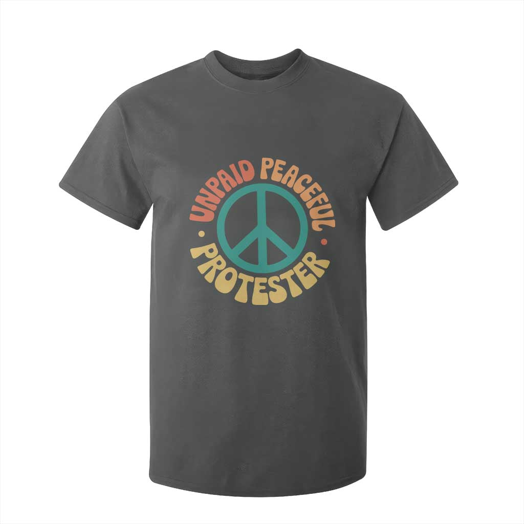 Unpaid Peaceful Protester T Shirt For Kid Social Justice Floral Peace Sign TS11 Dark Heather Print Your Wear