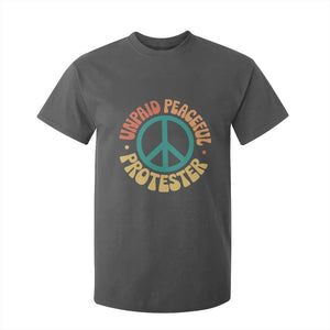 Unpaid Peaceful Protester T Shirt For Kid Social Justice Floral Peace Sign TS11 Dark Heather Print Your Wear