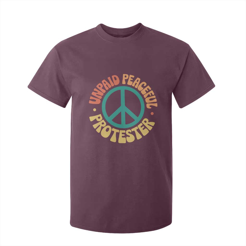 Unpaid Peaceful Protester T Shirt For Kid Social Justice Floral Peace Sign TS11 Maroon Print Your Wear