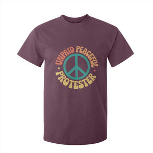 Unpaid Peaceful Protester T Shirt For Kid Social Justice Floral Peace Sign TS11 Maroon Print Your Wear