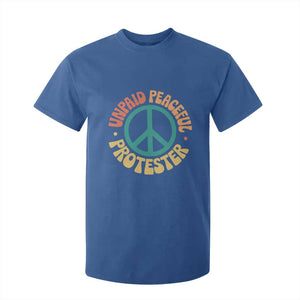 Unpaid Peaceful Protester T Shirt For Kid Social Justice Floral Peace Sign TS11 Royal Blue Print Your Wear