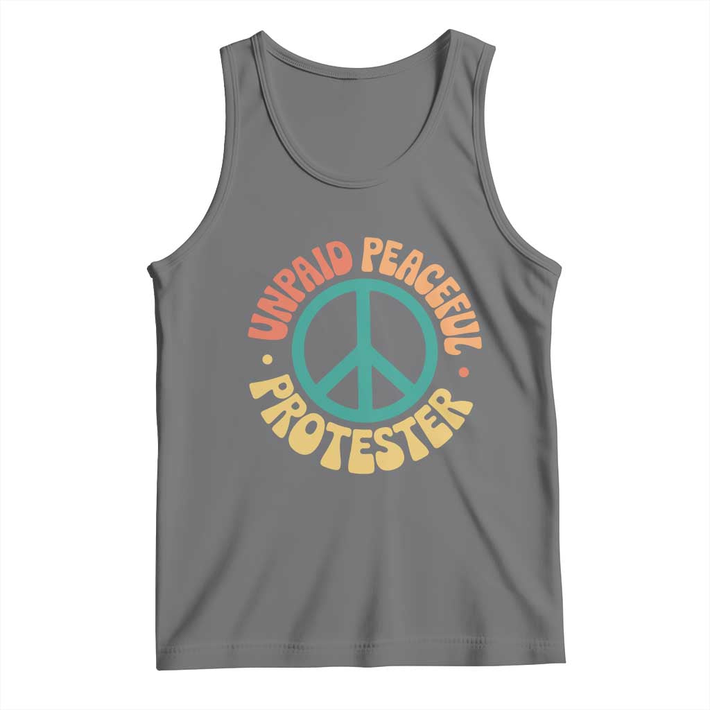 Unpaid Peaceful Protester Tank Top Social Justice Floral Peace Sign TS11 Black Heather Print Your Wear