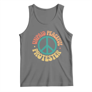 Unpaid Peaceful Protester Tank Top Social Justice Floral Peace Sign TS11 Black Heather Print Your Wear