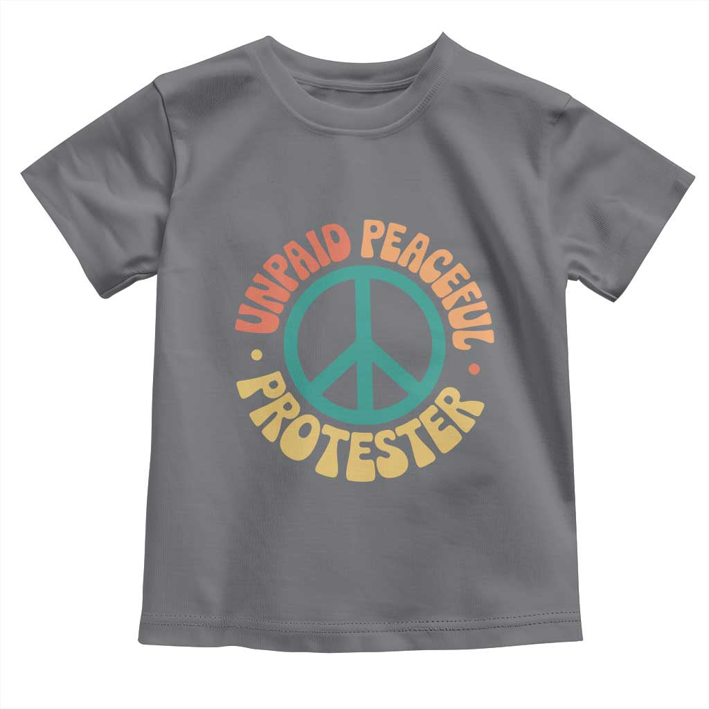Unpaid Peaceful Protester Toddler T Shirt Social Justice Floral Peace Sign TS11 Charcoal Print Your Wear