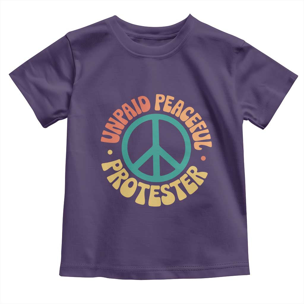Unpaid Peaceful Protester Toddler T Shirt Social Justice Floral Peace Sign TS11 Purple Print Your Wear