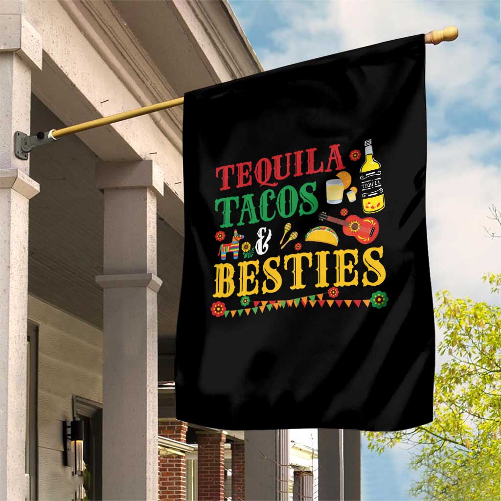 Tequila Tacos And Besties Garden Flag Funny Mexican Fiesta Cinco De Mayo TS11 Print Your Wear