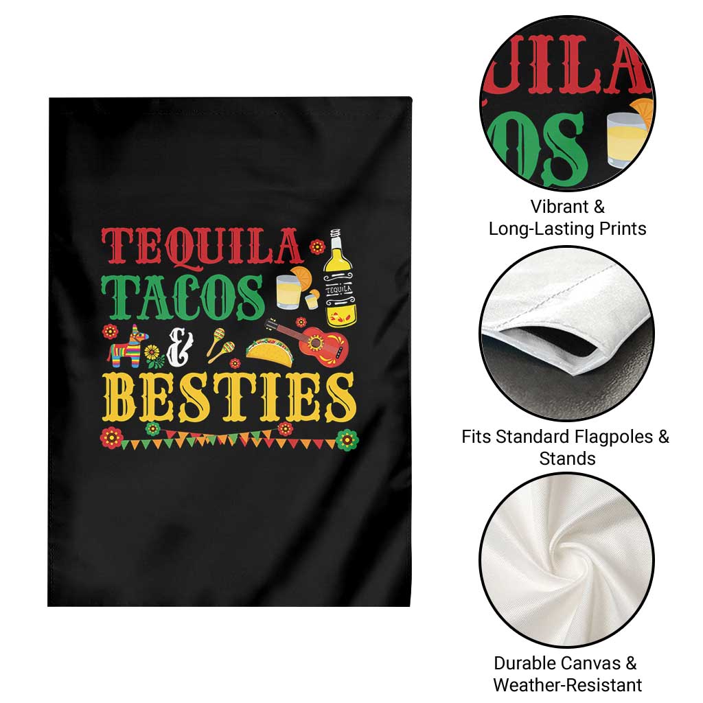 Tequila Tacos And Besties Garden Flag Funny Mexican Fiesta Cinco De Mayo TS11 Print Your Wear