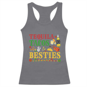 Tequila Tacos And Besties Racerback Tank Top Funny Mexican Fiesta Cinco De Mayo TS11 Charcoal Print Your Wear