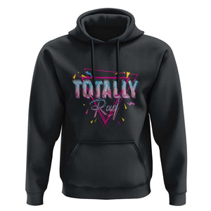 80s Hoodie Totally Rad Neon Vaporware Triangle TS11 Black Print Your Wear