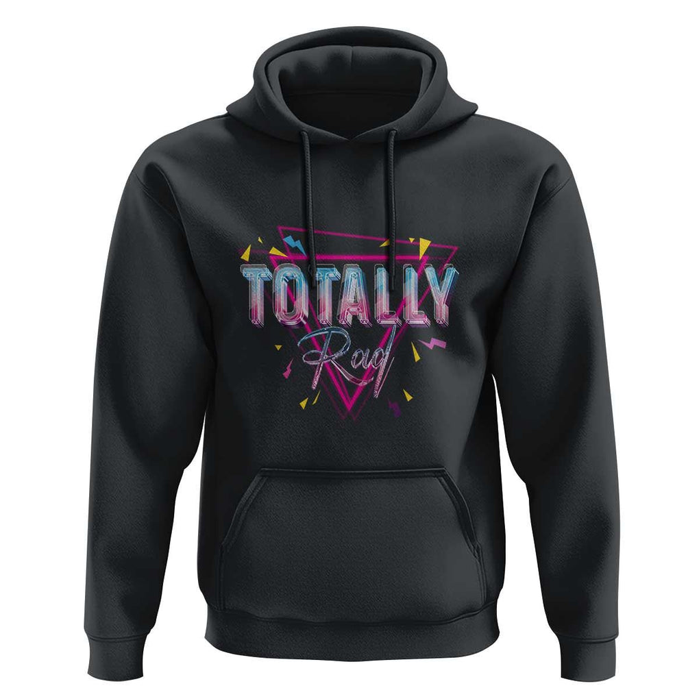 80s Hoodie Totally Rad Neon Vaporware Triangle TS11 Black Print Your Wear
