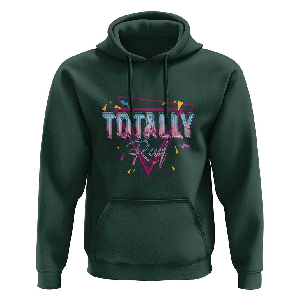 80s Hoodie Totally Rad Neon Vaporware Triangle TS11 Dark Forest Green Print Your Wear