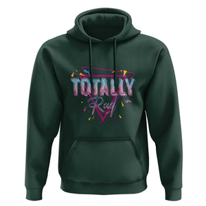 80s Hoodie Totally Rad Neon Vaporware Triangle TS11 Dark Forest Green Print Your Wear
