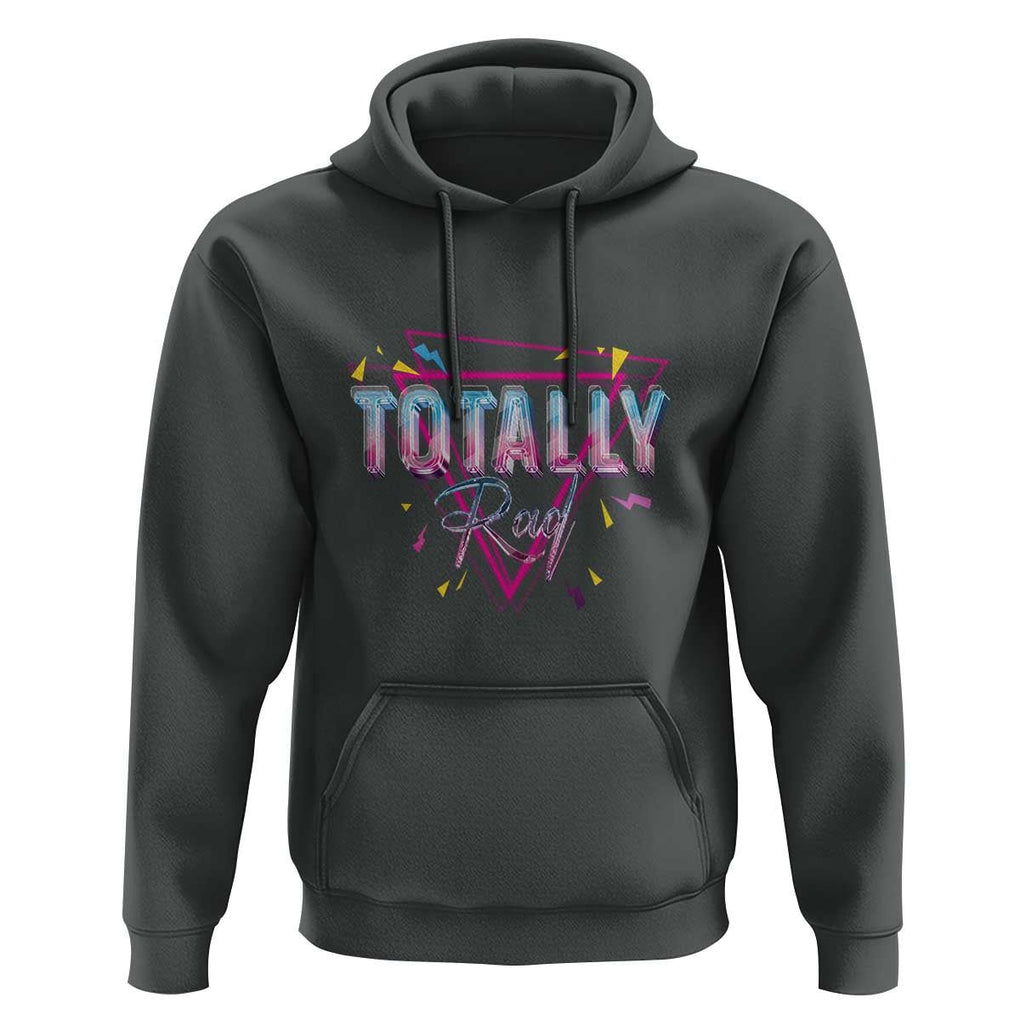 80s Hoodie Totally Rad Neon Vaporware Triangle TS11 Dark Heather Print Your Wear