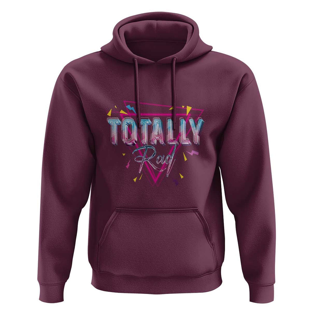 80s Hoodie Totally Rad Neon Vaporware Triangle TS11 Maroon Print Your Wear