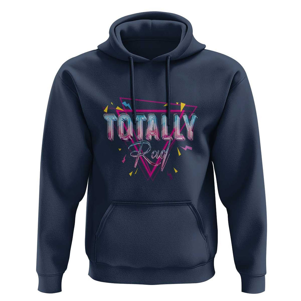 80s Hoodie Totally Rad Neon Vaporware Triangle TS11 Navy Print Your Wear