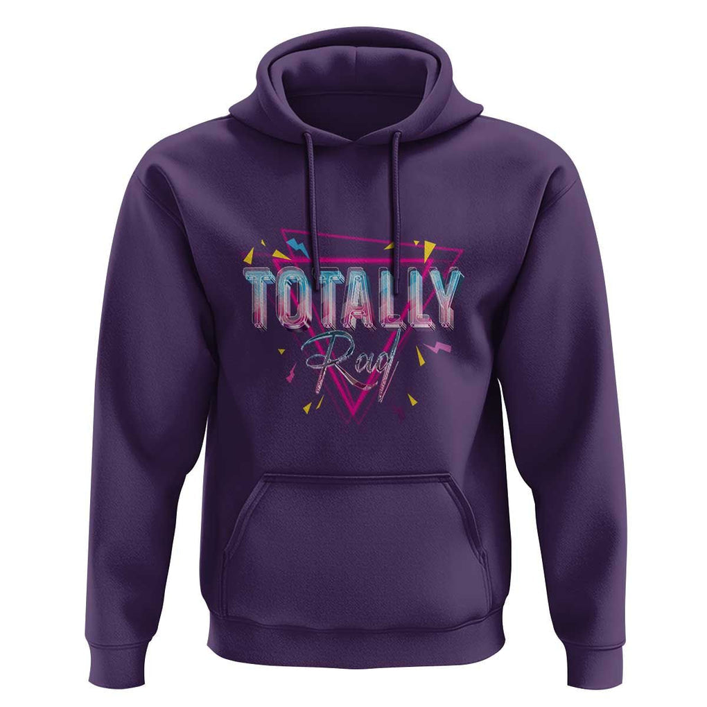 80s Hoodie Totally Rad Neon Vaporware Triangle TS11 Purple Print Your Wear