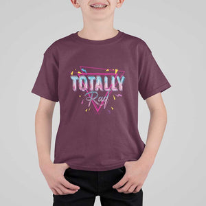 80s T Shirt For Kid Totally Rad Neon Vaporware Triangle TS11 Maroon Print Your Wear