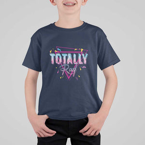 80s T Shirt For Kid Totally Rad Neon Vaporware Triangle TS11 Navy Print Your Wear
