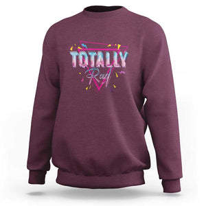 80s Sweatshirt Totally Rad Neon Vaporware Triangle TS11 Maroon Print Your Wear