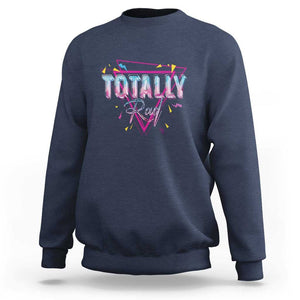 80s Sweatshirt Totally Rad Neon Vaporware Triangle TS11 Navy Print Your Wear