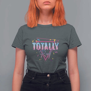 80s T Shirt For Women Totally Rad Neon Vaporware Triangle TS11 Dark Heather Print Your Wear