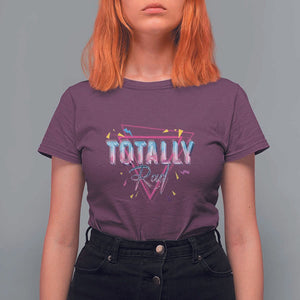 80s T Shirt For Women Totally Rad Neon Vaporware Triangle TS11 Maroon Print Your Wear