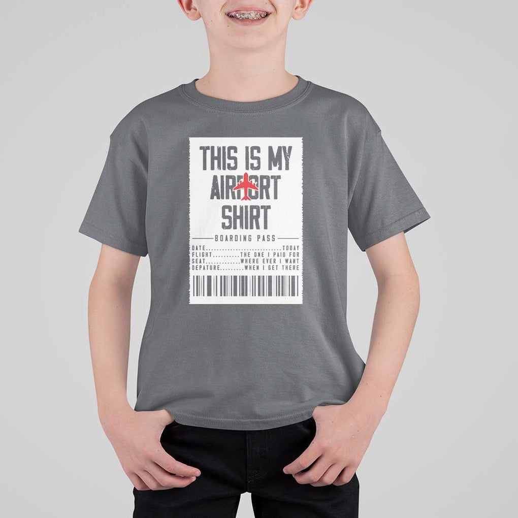 Travel Lover T Shirt For Kid This Is My Aiport Shirt Receipt Barcode TS11 Charcoal Print Your Wear