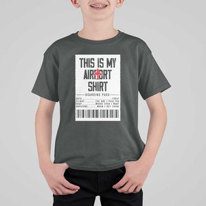 Travel Lover T Shirt For Kid This Is My Aiport Shirt Receipt Barcode TS11 Dark Heather Print Your Wear