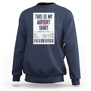 Travel Lover Sweatshirt This Is My Aiport Shirt Receipt Barcode TS11 Navy Print Your Wear