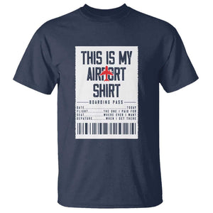 Travel Lover T Shirt This Is My Aiport Shirt Receipt Barcode TS11 Navy Print Your Wear
