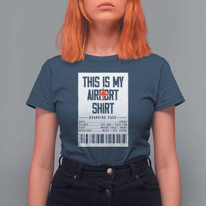 Travel Lover T Shirt For Women This Is My Aiport Shirt Receipt Barcode TS11 Navy Print Your Wear