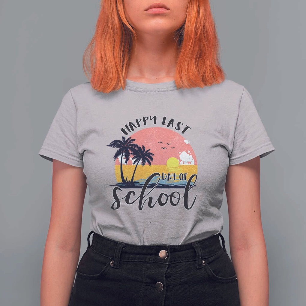 Graduation T Shirt For Women Happy Last Day Of School Teacher Student Summer Vacation TS11 Ice Gray Print Your Wear