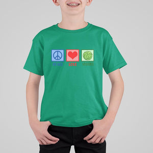 Peace Love Veggies T Shirt For Kid Vegetables Themed Funny Vegan Food TS11 Irish Green Print Your Wear