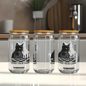 Chess Lover Glass Can I Never Lose Either I Win Or I Learn Elegant Cool Cat