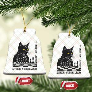 Chess Lover Ceramic Ornament I Never Lose Either I Win Or I Learn Elegant Cool Cat