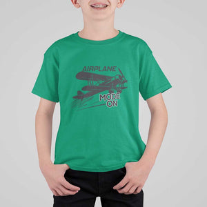 Funny Biplane T Shirt For Kid Airplane Mode On Flying Pilots TS11 Irish Green Print Your Wear